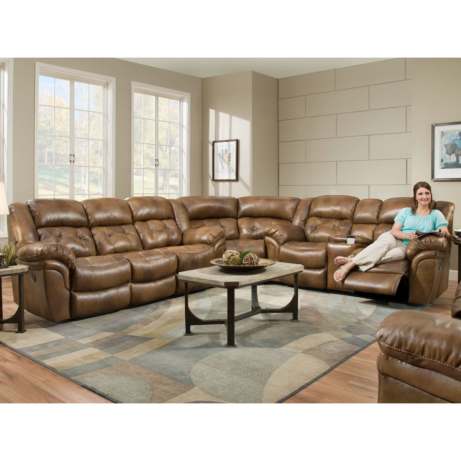 leather sectional with recliner