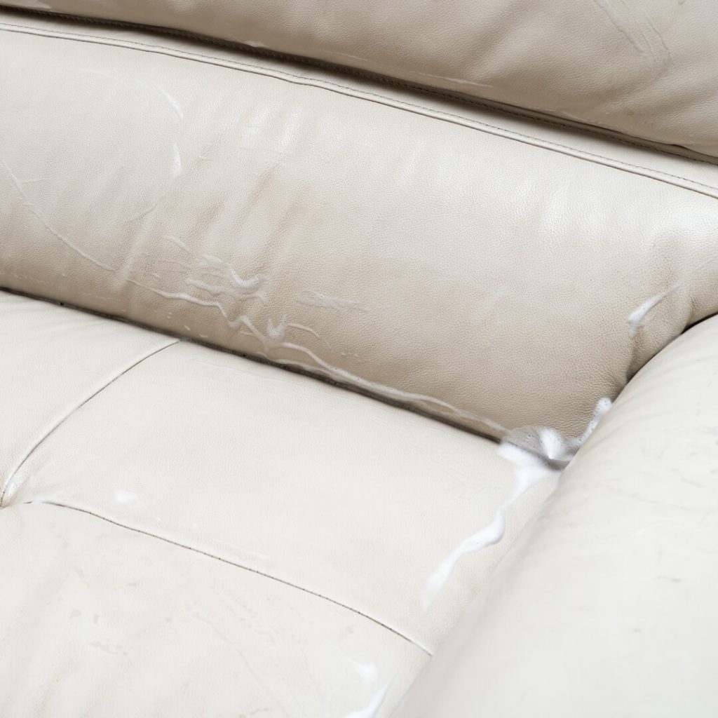 how to clean white leather sofa