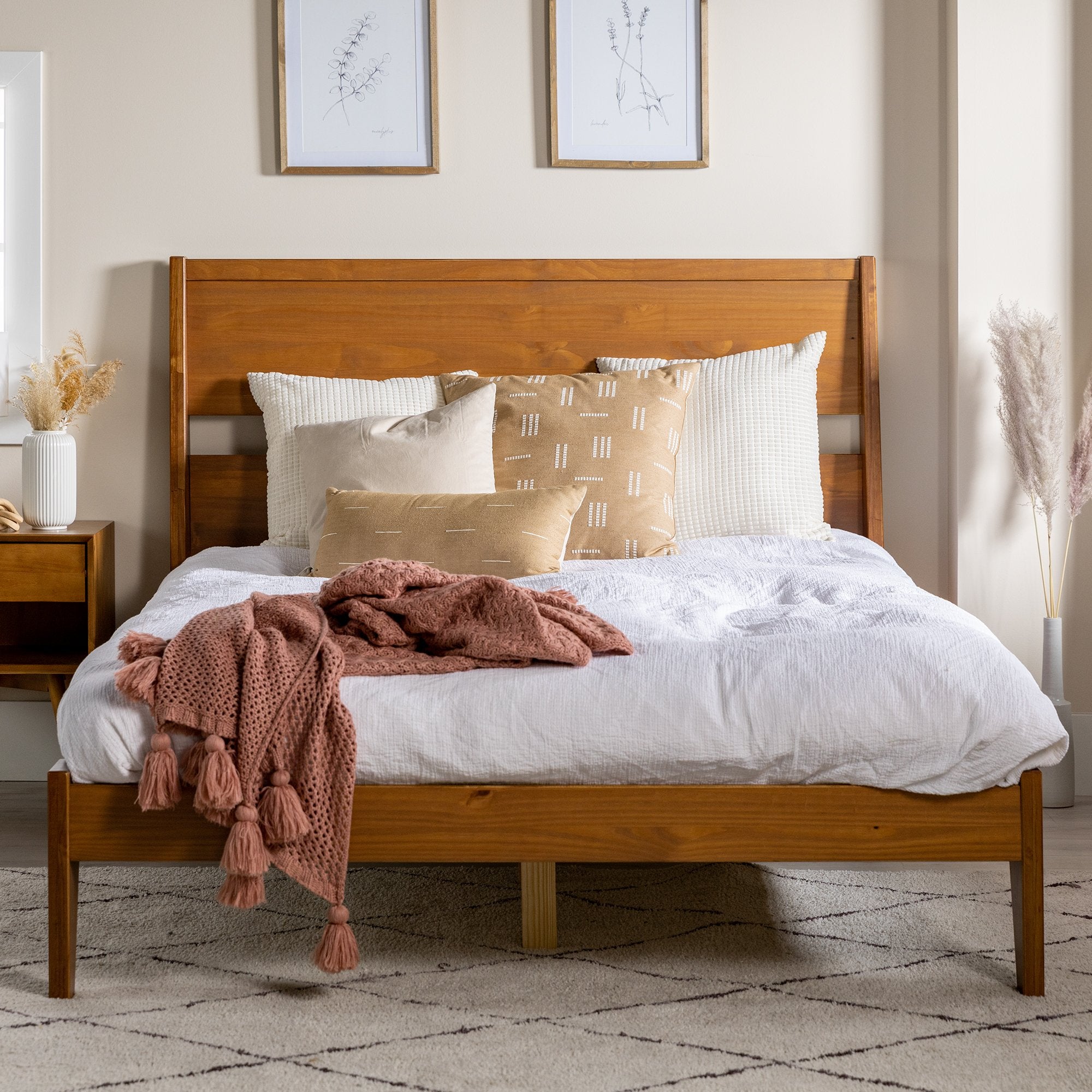 solid wood bed
