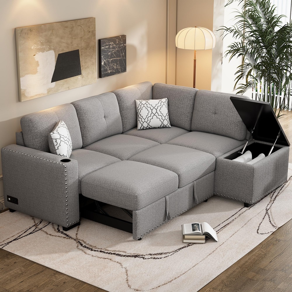 sectional sofa with pull out bed