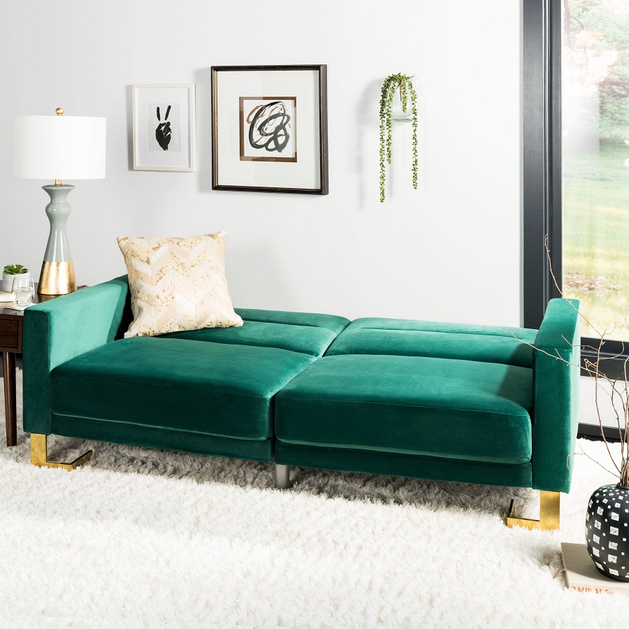 green sofa bed
