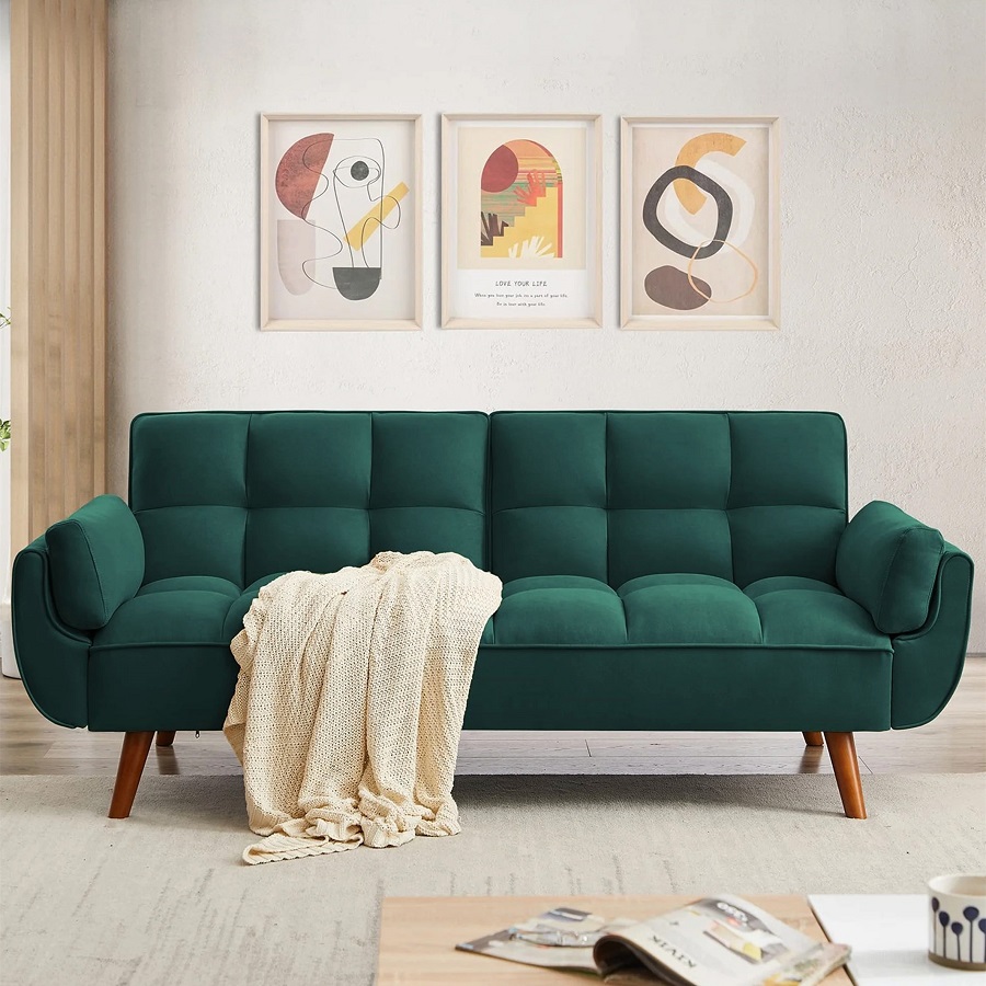 green sofa bed
