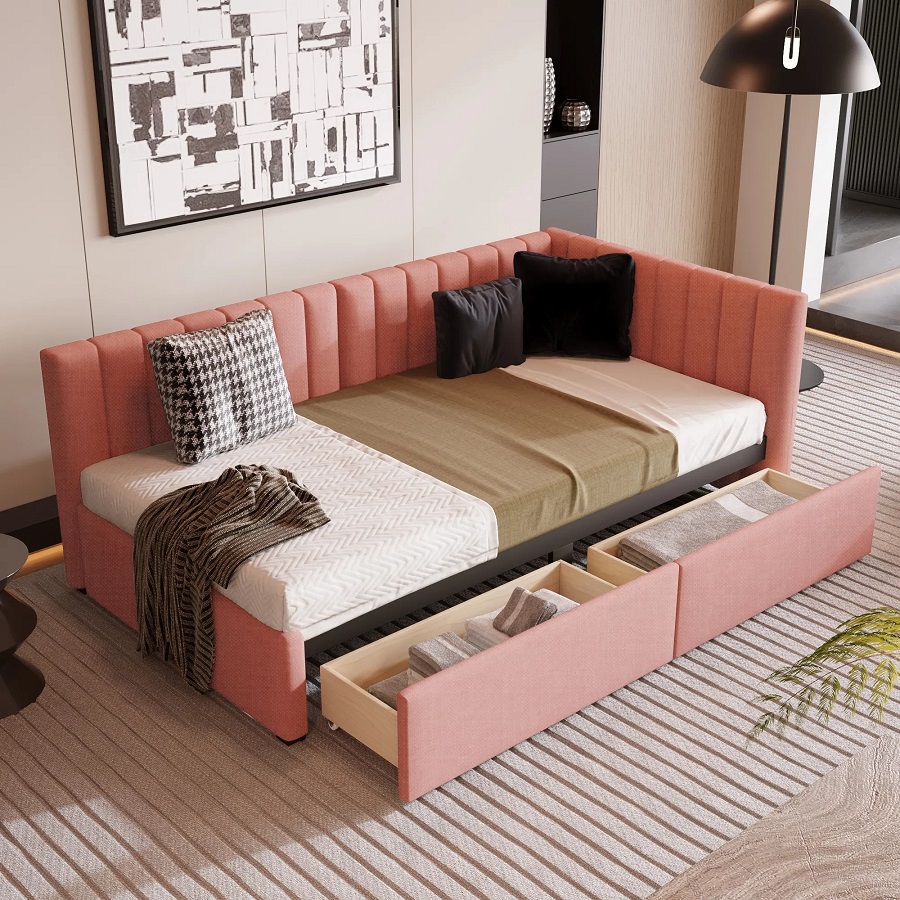 pink sofa bed
